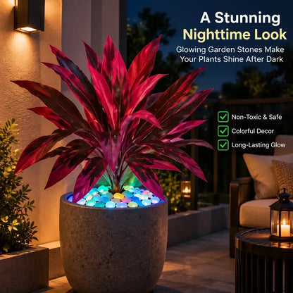 🎁 Last Day 60% OFF -🔥2Pcs Artificial Boston Fern & Dragon's Blood Tree Plants with Glow-in-the-Dark Garden Stones