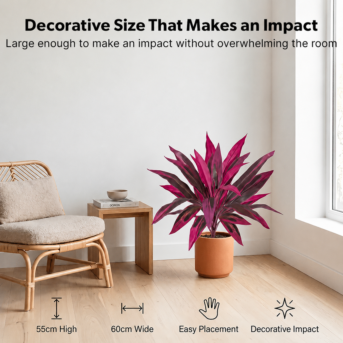 🎁 Last Day 60% OFF -🔥2Pcs Artificial Boston Fern & Dragon's Blood Tree Plants with Glow-in-the-Dark Garden Stones