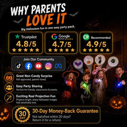 👻🎃 Halloween Finger Projector Rings – LED Party Favors for Kids