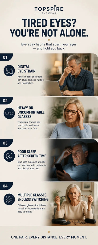🔥Smart Zoom Reading Glasses – Auto Adjust Focus & Blue Light Protection