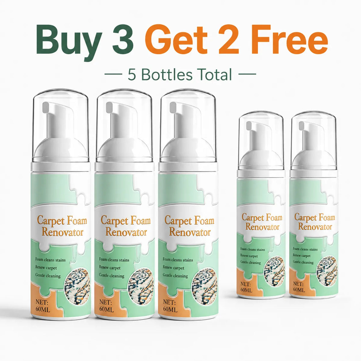 🔥Limited Time Promotion 50% OFF🔥Waterless Carpet Foam Stain Remover with Towel+FREE Towels