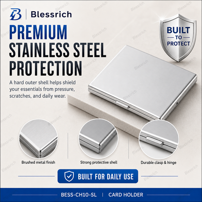 🔒RFID-Blocking Stainless Steel Card Wallet – Organized, Secure & Pocket-Ready(10Slot Options)