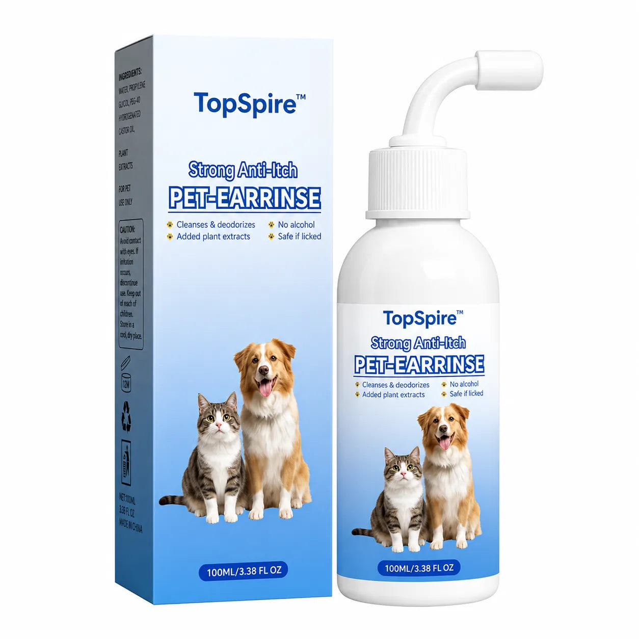 Gentle Pet Ear Wash | Odor-Free Cleaning for Dogs & Cats