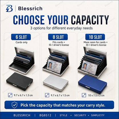 🔒RFID-Blocking Stainless Steel Card Wallet – Organized, Secure & Pocket-Ready(10Slot Options)