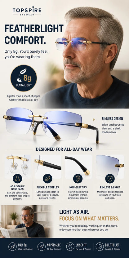 🔥Smart Zoom Reading Glasses – Auto Adjust Focus & Blue Light Protection