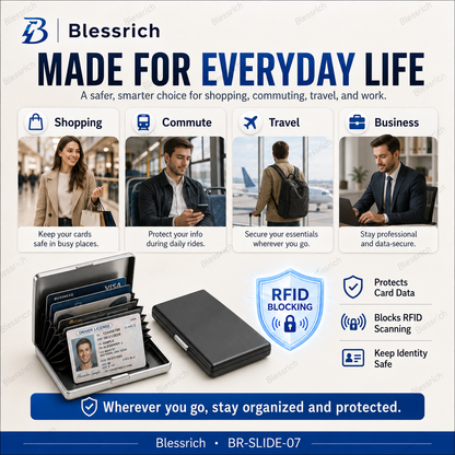 🔒RFID-Blocking Stainless Steel Card Wallet – Organized, Secure & Pocket-Ready(10Slot Options)