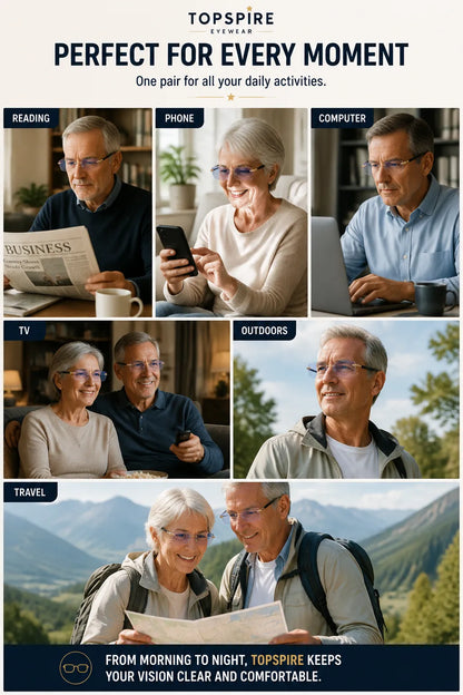 🔥Smart Zoom Reading Glasses – Auto Adjust Focus & Blue Light Protection