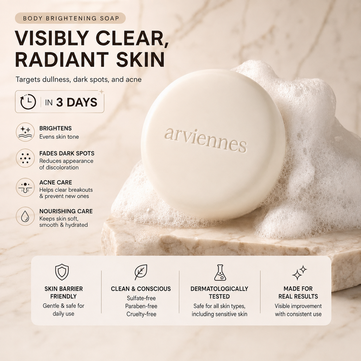 🫧Niacinamide Skin Brightening Soap melasma dark spots freckle