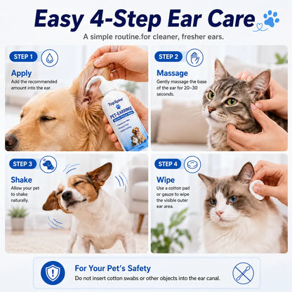 Gentle Pet Ear Wash | Odor-Free Cleaning for Dogs & Cats