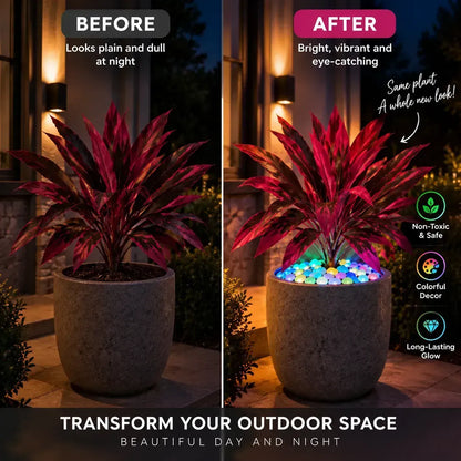 🎁 Last Day 60% OFF -🔥2Pcs Artificial Boston Fern & Dragon's Blood Tree Plants with Glow-in-the-Dark Garden Stones