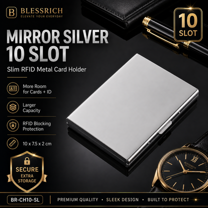 🔒RFID-Blocking Stainless Steel Card Wallet – Organized, Secure & Pocket-Ready(10Slot Options)