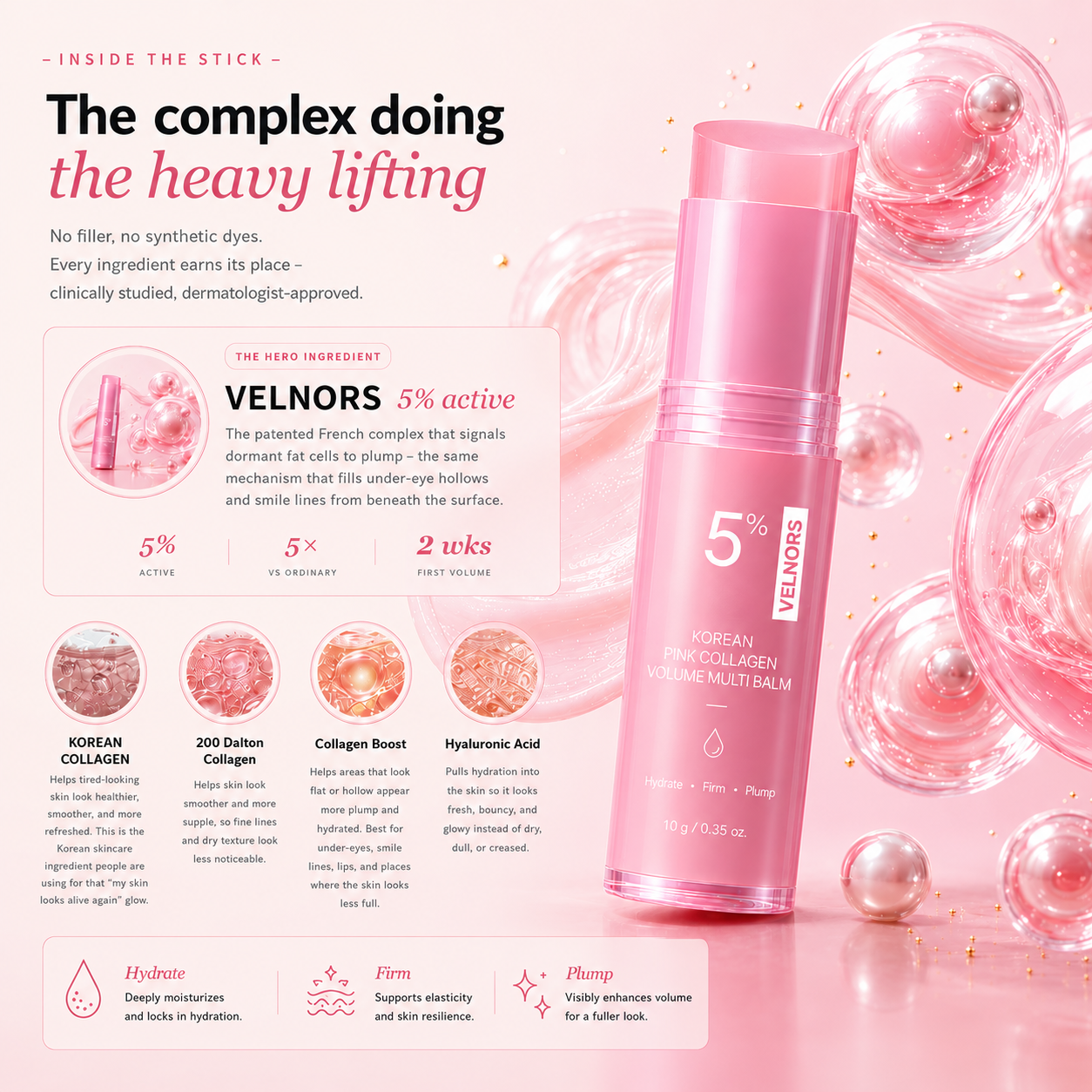 🎖️𝐎𝐟𝐟𝐢𝐜𝐢𝐚𝐥 𝐁𝐫𝐚𝐧𝐝 𝐒𝐭𝐨𝐫𝐞 🔥 LAST DAY 60% OFF VELNORS Korean Pink CollagenVolume Multi Balm