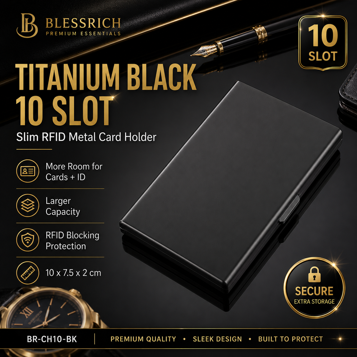 🔒RFID-Blocking Stainless Steel Card Wallet – Organized, Secure & Pocket-Ready(10Slot Options)