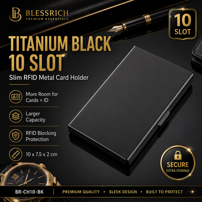 🔒RFID-Blocking Stainless Steel Card Wallet – Organized, Secure & Pocket-Ready(10Slot Options)