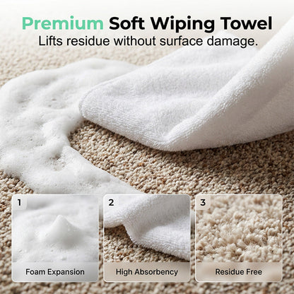 🔥Limited Time Promotion 50% OFF🔥Waterless Carpet Foam Stain Remover with Towel+FREE Towels
