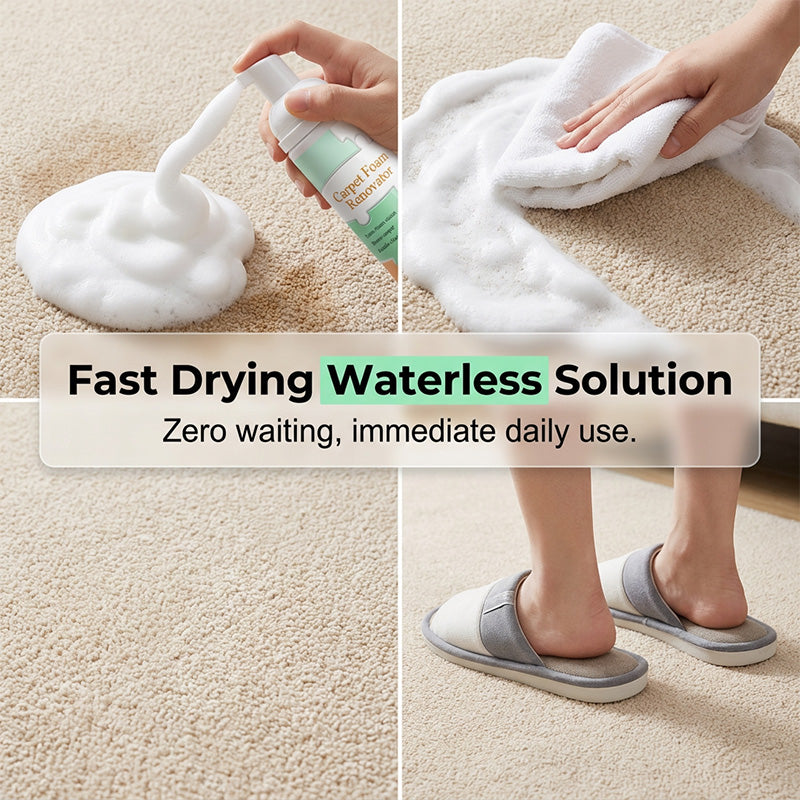🔥Limited Time Promotion 50% OFF🔥Waterless Carpet Foam Stain Remover with Towel+FREE Towels